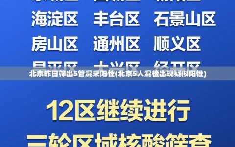 北京昨日筛出5管混采阳性(北京5人混检出现疑似阳性)