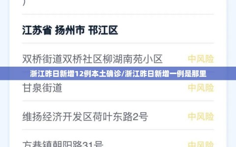 浙江昨日新增12例本土确诊/浙江昨日新增一例是那里