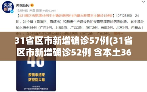 31省区市新增确诊57例(31省区市新增确诊52例 含本土36例)