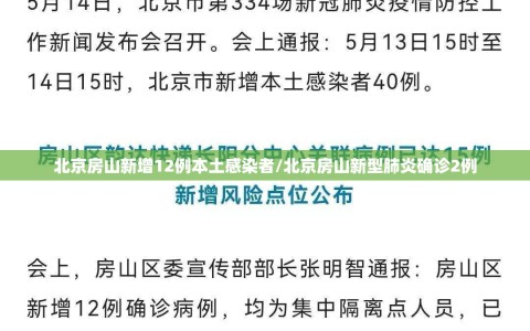 北京房山新增12例本土感染者/北京房山新型肺炎确诊2例