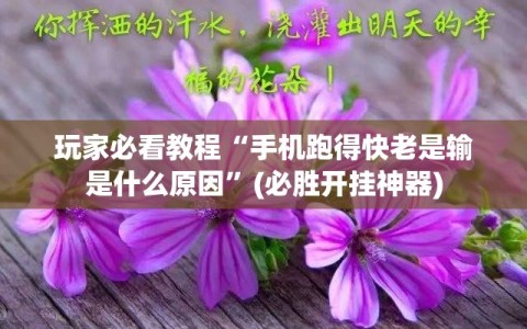 玩家必看教程“手机跑得快老是输是什么原因”(必胜开挂神器)