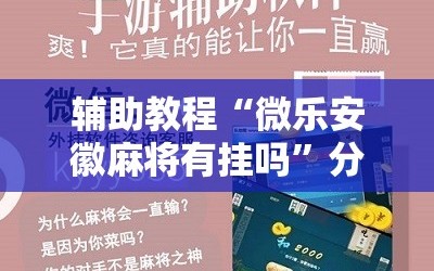 辅助教程“微乐安徽麻将有挂吗”分享装挂详细步骤