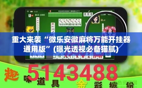 重大来袭“微乐安徽麻将万能开挂器通用版”(曝光透视必备猫腻)