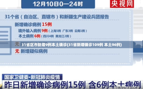 31省区市新增9例本土确诊(31省新增确诊109例 本土96例)