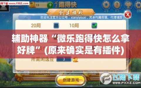 辅助神器“微乐跑得快怎么拿好牌”(原来确实是有插件)