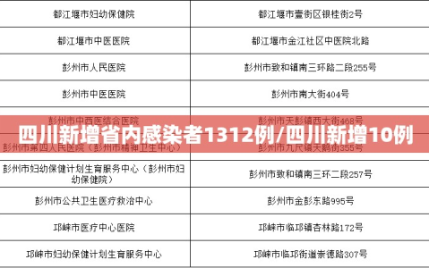 四川新增省内感染者1312例/四川新增10例