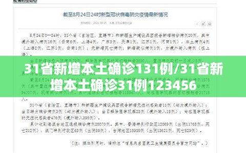 31省新增本土确诊131例/31省新增本土确诊31例123456