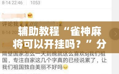 辅助教程“雀神麻将可以开挂吗？”分享装挂详细步骤