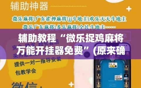 辅助教程“微乐捉鸡麻将万能开挂器免费”(原来确实是有插件)