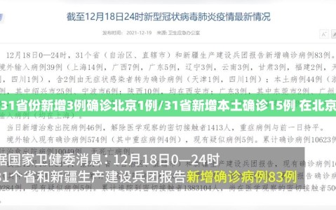 31省份新增3例确诊北京1例/31省新增本土确诊15例 在北京