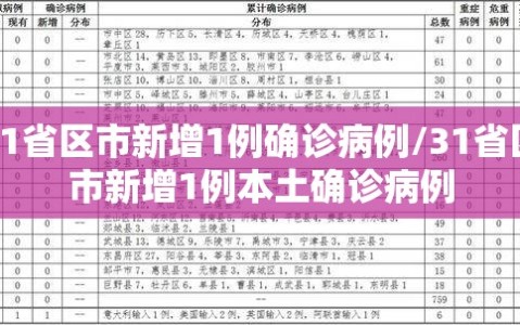 31省区市新增1例确诊病例/31省区市新增1例本土确诊病例