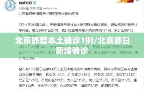 北京昨增本土确诊1例/北京昨日新增确诊