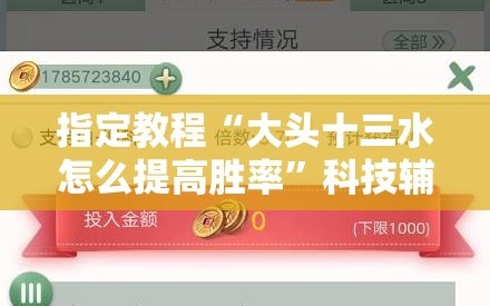 指定教程“大头十三水怎么提高胜率”科技辅助神器手机版教程
