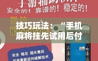 技巧玩法：“手机麻将挂先试用后付款 小程序”详细开挂玩法