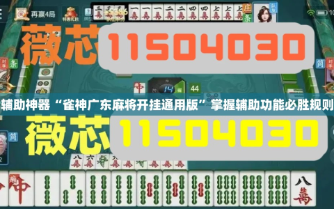 辅助神器“雀神广东麻将开挂通用版”掌握辅助功能必胜规则