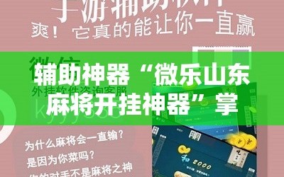 辅助神器“微乐山东麻将开挂神器”掌握辅助功能必胜规则