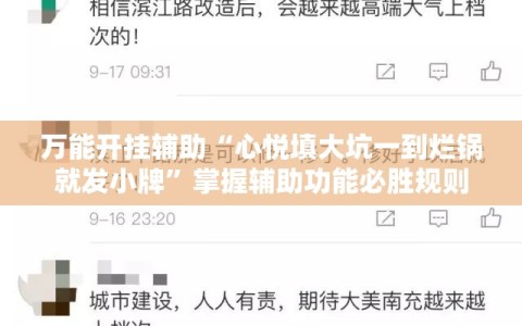 万能开挂辅助“心悦填大坑一到烂锅就发小牌”掌握辅助功能必胜规则
