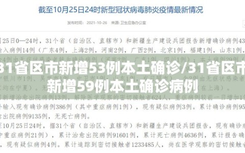 31省区市新增53例本土确诊/31省区市新增59例本土确诊病例