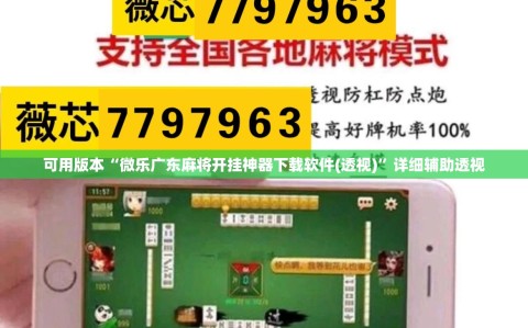 可用版本“微乐广东麻将开挂神器下载软件(透视)”详细辅助透视