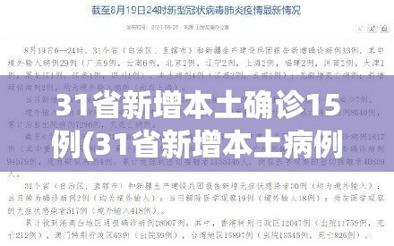 31省新增本土确诊15例(31省新增本土病例13例)