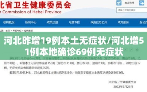 河北昨增19例本土无症状/河北增51例本地确诊69例无症状