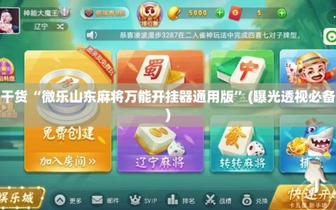 分享干货“微乐山东麻将万能开挂器通用版”(曝光透视必备猫腻)
