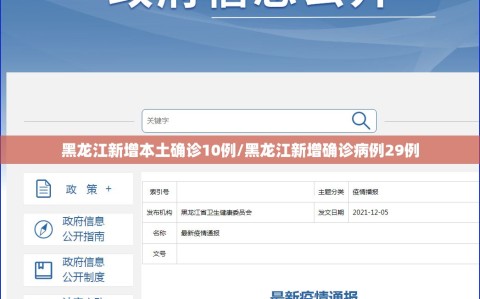 黑龙江新增本土确诊10例/黑龙江新增确诊病例29例