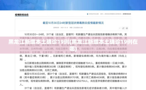 黑龙江新增本土确诊19例(黑龙江新增本土确诊19例在哪)