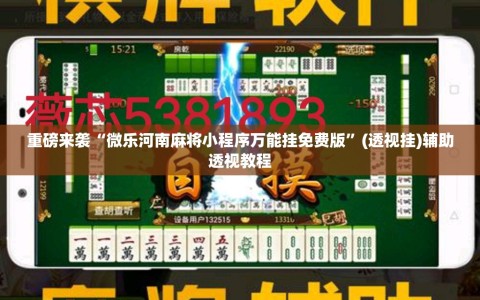 重磅来袭“微乐河南麻将小程序万能挂免费版”(透视挂)辅助透视教程