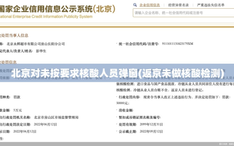 北京对未按要求核酸人员弹窗(返京未做核酸检测)