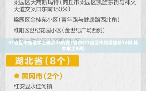 31省区市新增本土确诊26例在7省市(31省区市新增确诊14例 其中本土9例)