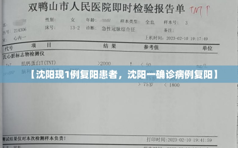 【沈阳现1例复阳患者，沈阳一确诊病例复阳】