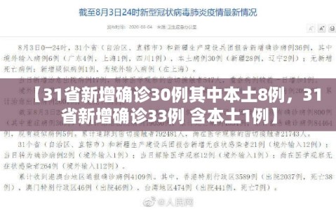 【31省新增确诊30例其中本土8例，31省新增确诊33例 含本土1例】
