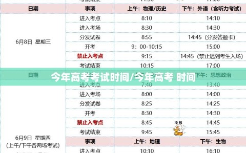 今年高考考试时间/今年高考 时间