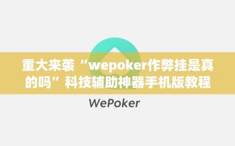 重大来袭“wepoker作弊挂是真的吗”科技辅助神器手机版教程