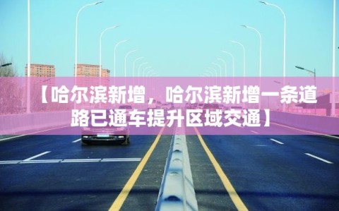 【哈尔滨新增，哈尔滨新增一条道路已通车提升区域交通】