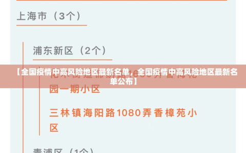 【全国疫情中高风险地区最新名单，全国疫情中高风险地区最新名单公布】