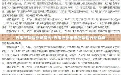 石家庄疫情新增病例/石家庄新增最新疫情行动轨迹