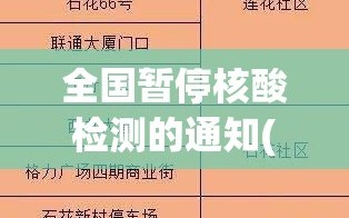 全国暂停核酸检测的通知(部分地区取消核酸)