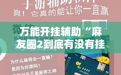 万能开挂辅助“麻友圈2到底有没有挂”科技辅助神器手机版教程