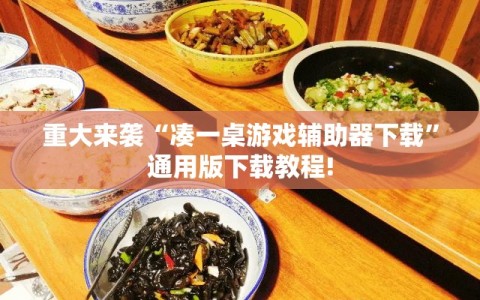重大来袭“凑一桌游戏辅助器下载”通用版下载教程!