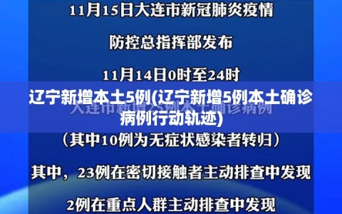 辽宁新增本土5例(辽宁新增5例本土确诊病例行动轨迹)