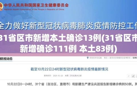 31省区市新增本土确诊13例(31省区市新增确诊111例 本土83例)
