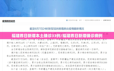 福建昨日新增本土确诊33例/福建昨日新增确诊病例