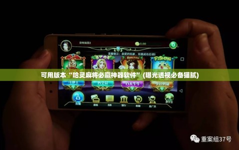 可用版本“哈灵麻将必赢神器软件”(曝光透视必备猫腻)