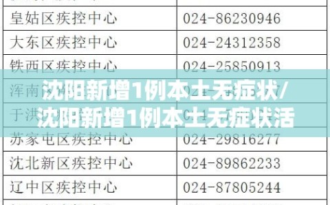 沈阳新增1例本土无症状/沈阳新增1例本土无症状活动轨迹