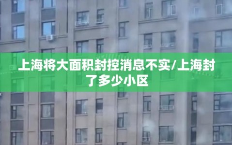 上海将大面积封控消息不实/上海封了多少小区