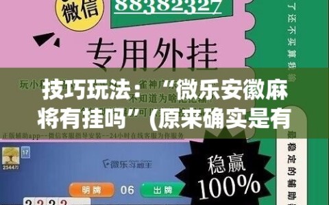 技巧玩法：“微乐安徽麻将有挂吗”(原来确实是有插件)