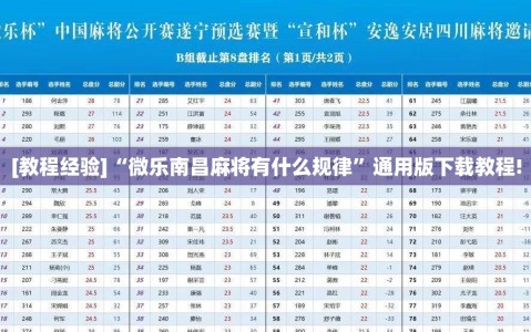 [教程经验]“微乐南昌麻将有什么规律”通用版下载教程!