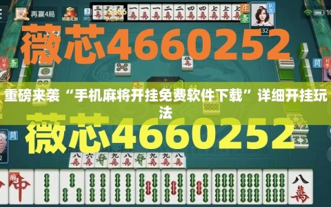 重磅来袭“手机麻将开挂免费软件下载”详细开挂玩法